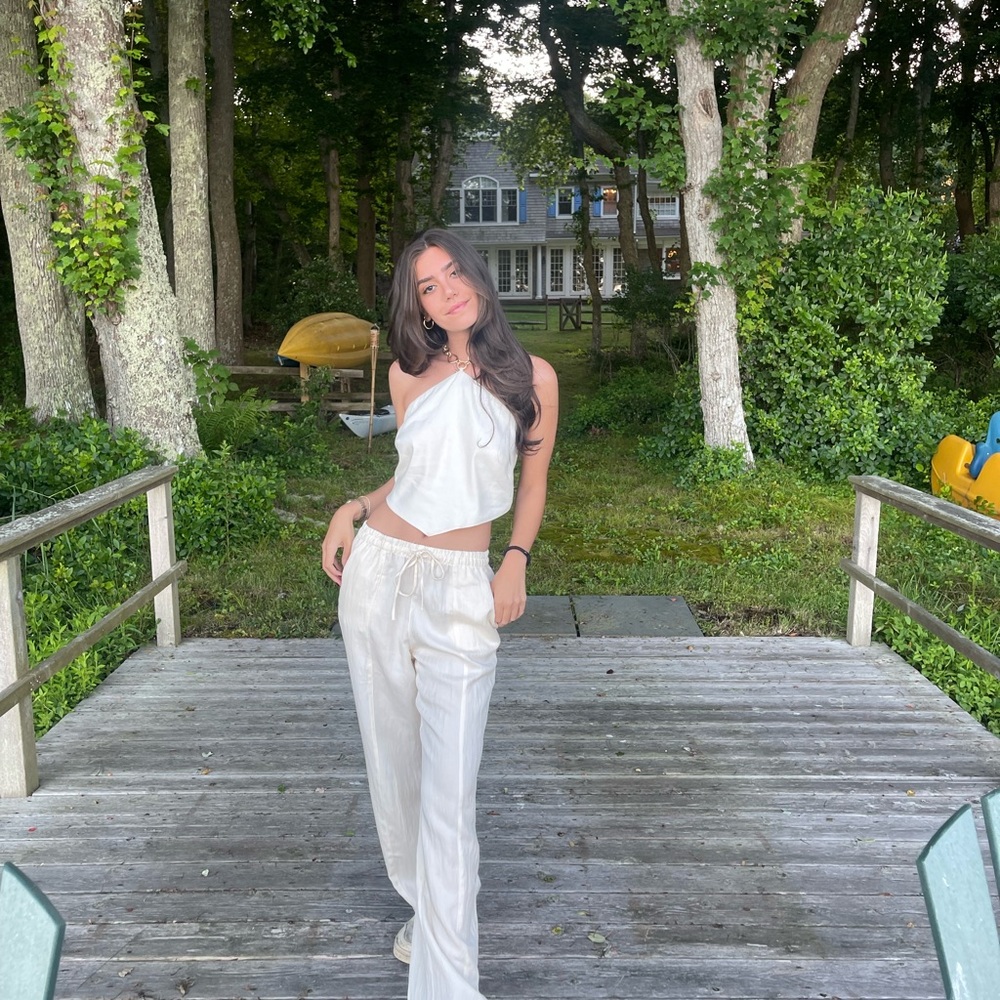 White Zara drawstring pants